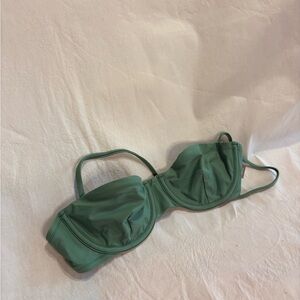 J crew underwire bikini top olive green adjustable straps size 34B